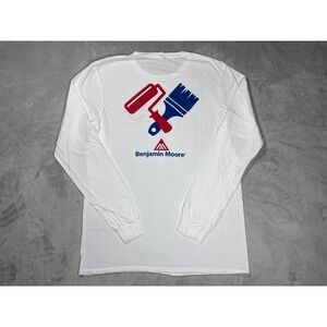 Benjamin Moore Catalina Paints Long Sleeve T-Shirt Men L White Workwear